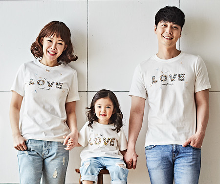 <font color="ffffff">[Family long sleeve tee & family look]<br></font> Natural love family short T-shirts_18B02