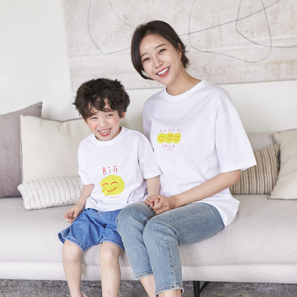 Smile short T-shirts Mom and Baby 21B07WK/family look, family photo outfit