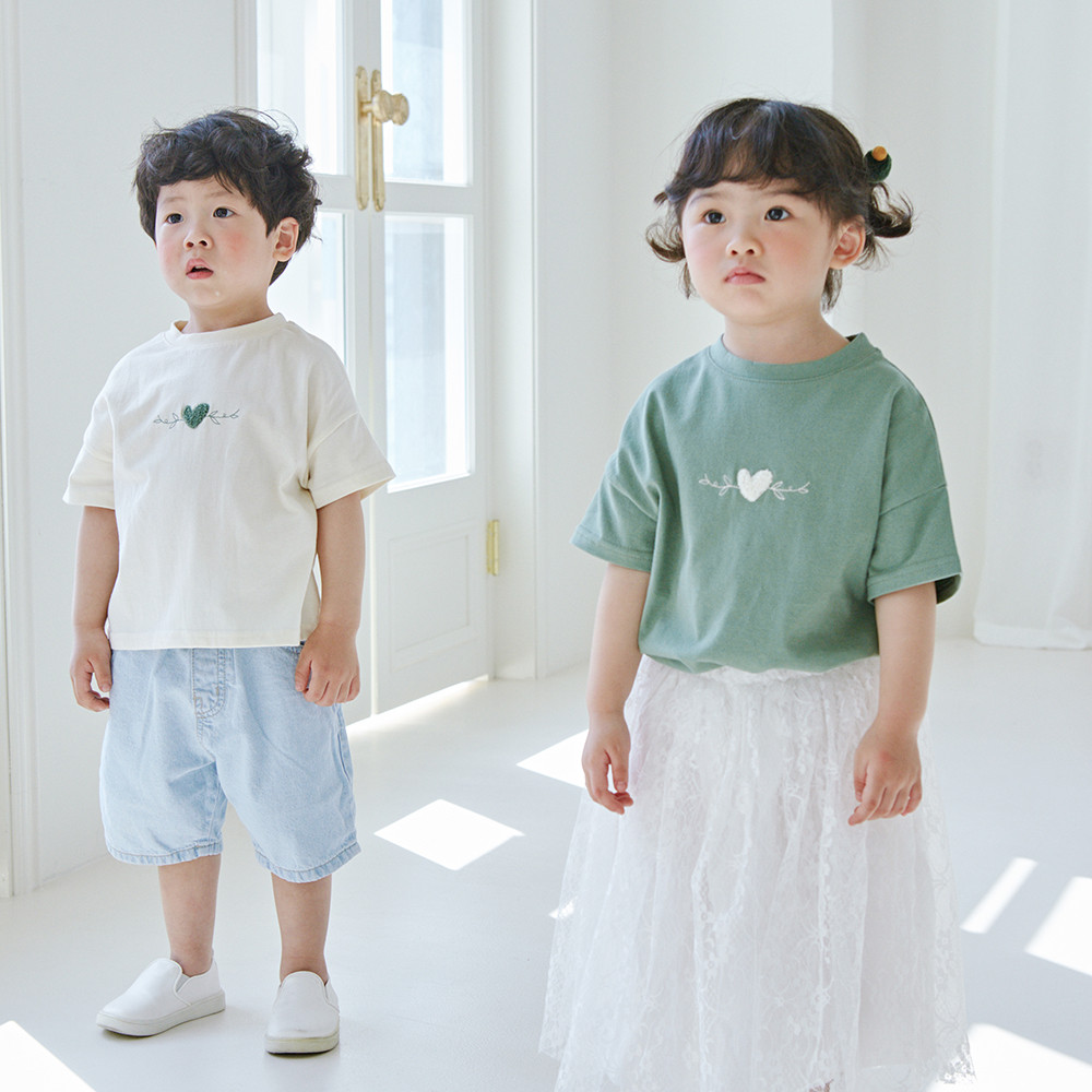 Grass Heart short T-shirts Children 22B02K/ Family Look, Family Photo Costume