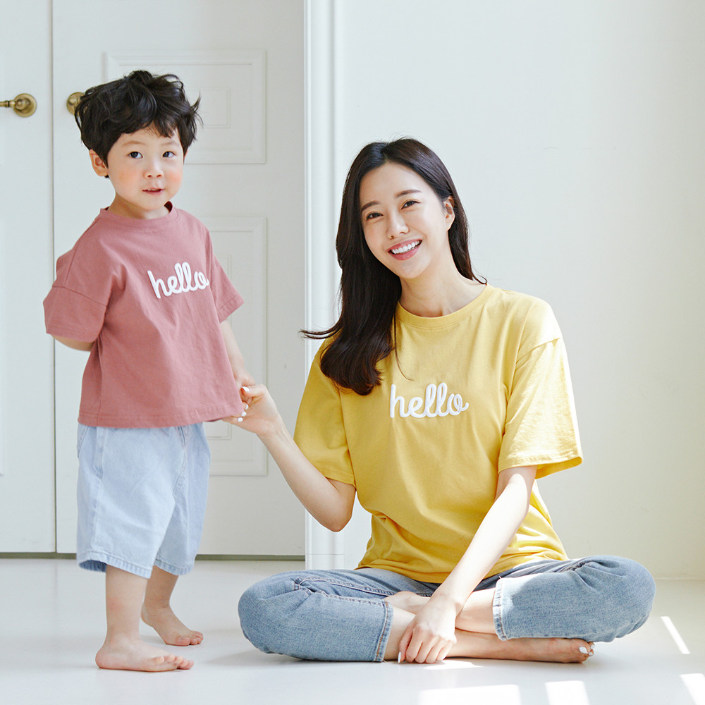 Hello short T-shirts Mom and Baby 22B06WK/ Family look, family photo outfit