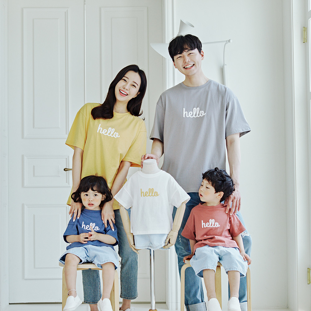 Hello short T-shirts family 22B06/ family look, family photo outfit
