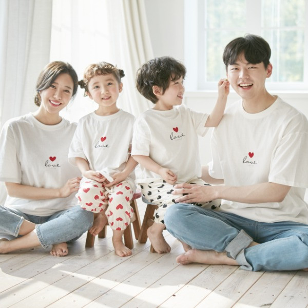 Love Pang Pang short T-shirts family 21B05/family look, family photo attire