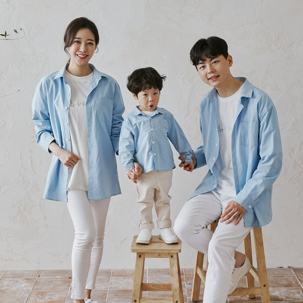 Holiday Blue shirt family 21C03S/family look, family photo costume
