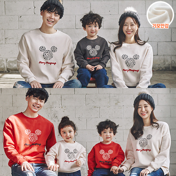 <font color="ffffff">[Family long sleeve t-shirt & family look]<br></font> Brushed Snowflake Mouse family Man to man 20D04<font color="red"><b> </b></font>
